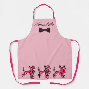 Tablier Poodles roses des années 50 Personnaliser