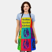 Tablier Pop Art coloré Boston Terrier Apron (Porté)