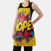 Tablier Pop Art Illustration with Bold Yellow 'NOPE (Insitu)