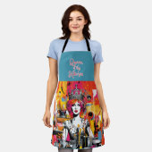 Tablier Pop Art "Reine de la Cuisine" (Porté)