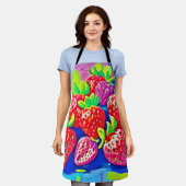 Tablier Pop Art Strawberry (Porté)