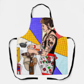 Tablier Pop Art Style Retro Lady Baking (Recto)