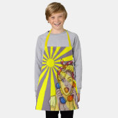 Tablier Pop Art Sun Ray Purple & Jaune Femmes (Porté)