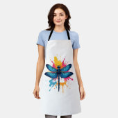 Tablier Pop coloré artistique Art peint libellule (Porté)