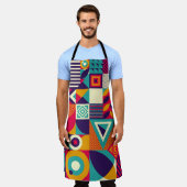 Tablier Pop formes géométriques abstraites, motif transpar (Porté)