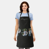 Tablier Pop multi photo moderne typographie élégant noir (Porté)