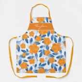 Tablier Poppies d'aquarelle et Motif Feuille (Recto)