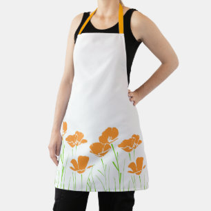 Tablier Poppies de Californie dessinées à la main