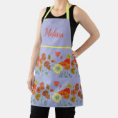 Tablier Poppies de pavot Aquarelle rouge Lilac Apron flora (Insitu)
