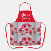 Tablier Poppies de pavot Rouge Shabby Chic Ap Floral (Recto)