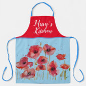 Tablier Poppies de pavot Rouge Shabby Chic Aquarelle Flora (Recto)