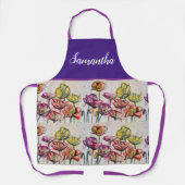 Tablier Poppies Fleurs de Pavot Rouge Orange Jaune Pavot A (Recto)