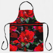 Tablier Poppy Red Retro Floral Design avec bande (Recto)