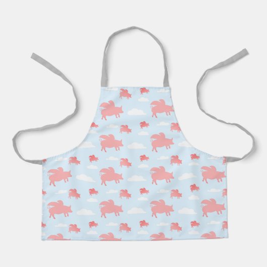 Tablier Porcs volants Pastel Blue et Rose Whimsical (Recto)