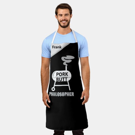 Tablier "Pork Butt Philosopher" Apron - BBQ Wisdom (Porté)