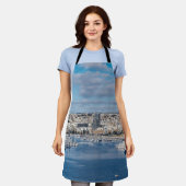 Tablier Port de Sliema avec bâtiments et bateaux modernes (Porté)