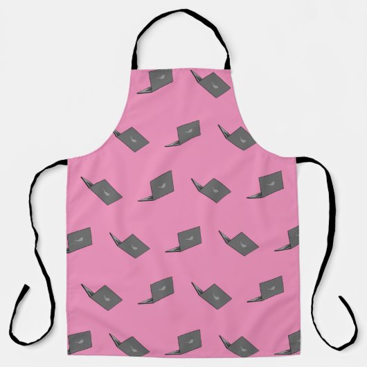 Tablier Portable gris avec logo d'oiseau (Recto)