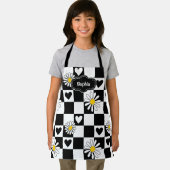 Tablier Porte-À damiers noir blanc personnalisé (Insitu)