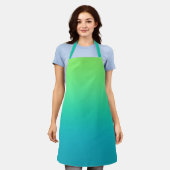 Tablier Porte à dégradé vert à bleu (Porté)