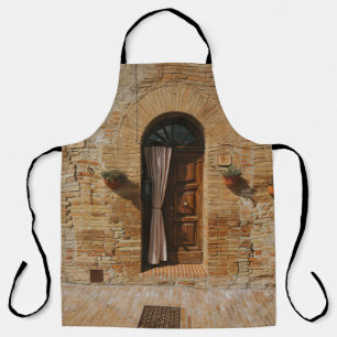 Tablier PORTE Brown EN BOIS SUR MUR BROWN EN BRIQUE