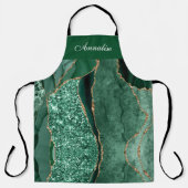 Tablier Porte d'agate verte à séquence personnalisée (Recto)