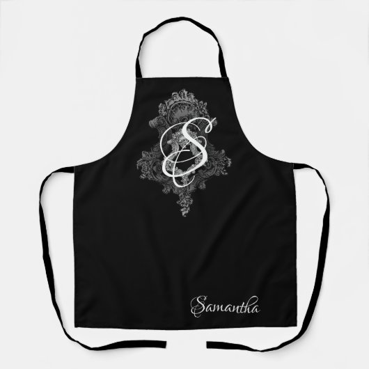 Tablier Porte d'impression tout-en-un initial monogramme p (Recto)