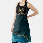 Tablier Porte en marbre bleu turquoise et or (Insitu)