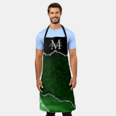 Tablier Porte en marbre vert et argent (Porté)