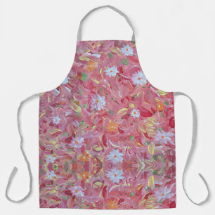Tablier Porte-fleurs rouge mûrier