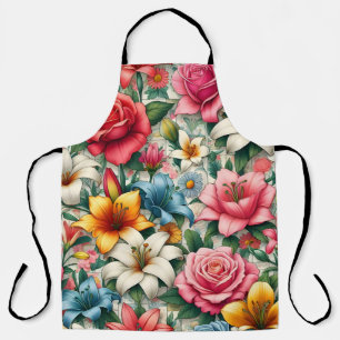 Tablier Porte florale en fleurs vives