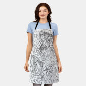 Tablier Porte Protea à main noire et blanche (Porté)