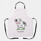 Tablier Porte rose Vache mignonne (Recto)