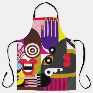 Tablier Portrait de deux femmes - illustration couleur. Fe