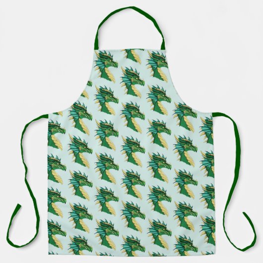 Tablier Portrait de dragon vert (Recto)