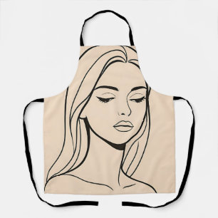 Tablier Portrait de femme élégant minimaliste en ligne Art