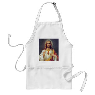 Tablier Portrait de Jésus signe de paix du Cœur Sacré