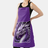 Tablier Portrait Fantastique D'un Dragon Violet Et Blanc (Insitu)
