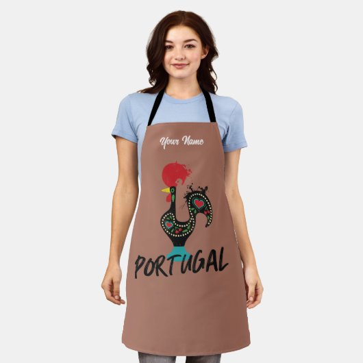 Tablier Portugal Barcelos coq symbole, terracota Apron (Porté)