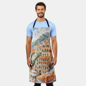 Tablier Positano : Le charme de l'aquarelle sur la côte am (Porté)