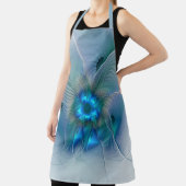 Tablier Position, Abstrait bleu turquoise fractal (Insitu)