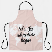 Tablier Positive rose Commençons l'aventure Carte du Monde (Recto)