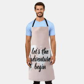 Tablier Positive rose Commençons l'aventure Carte du Monde (Porté)