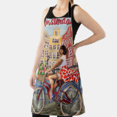 Tablier Poster d'Amsterdam : Pin-Up Girl Cycling. (Insitu)