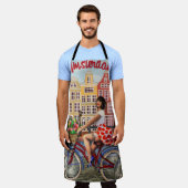 Tablier Poster d'Amsterdam : Pin-Up Girl Cycling. (Porté)