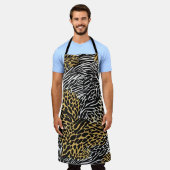 Tablier Poster de animal mixte Zebra Leopard Tiger Impress (Porté)