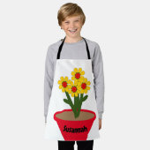 Tablier - Pot à fleurs avec Fleurs Jaunes (Porté)