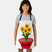 Tablier - Pot à fleurs avec Fleurs Jaunes (Insitu)