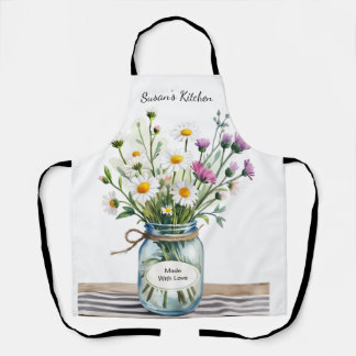 Tablier Pot de fleurs sauvages en bocal Mason