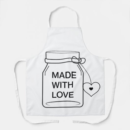 Tablier Pot Mason Jar Fabriqué avec Amour Cuisine (Recto)