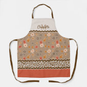 Tablier Pots Leopard Hip Personnalisés Modèle Floral Rétro (Recto)